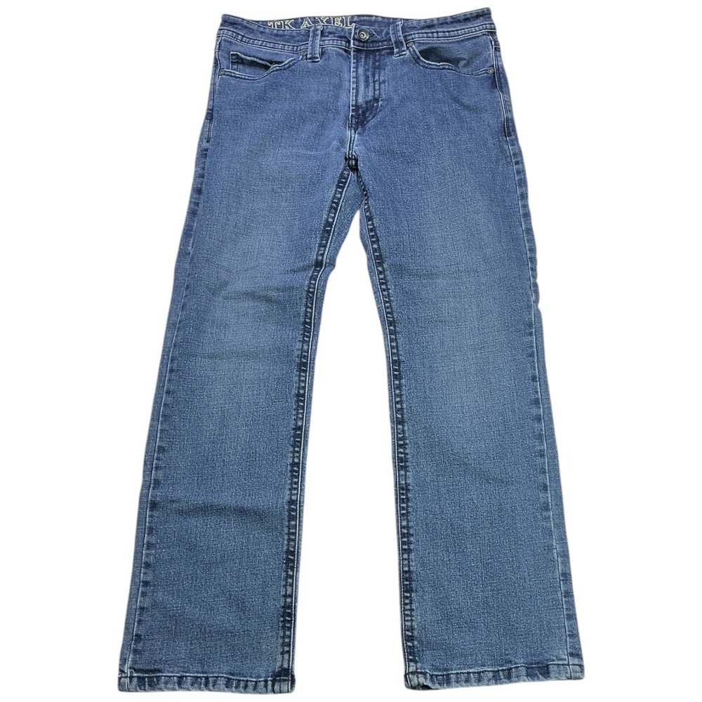 TK Axel Obscure Blue Jeans Mens 32x32 Flap Pocket Straight Leg AXM80075